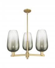 Innovations Lighting 716-3CR-BB-G484-7SL - Brookhaven Flute - 3 Light - 18 inch - Brushed Brass - Flush Mount