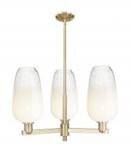 Innovations Lighting 716-3CR-CB-G484-7OP - Brookhaven Flute - 3 Light - 18 inch - Satin Nickel - Flush Mount