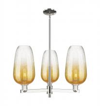 Innovations Lighting 716-3CR-PN-G484-7AM - Brookhaven Flute - 3 Light - 18 inch - Polished Nickel - Flush Mount