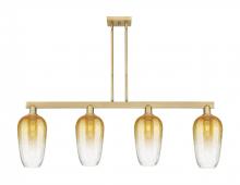 Innovations Lighting 716-4I-BB-G484-7AM - Brookhaven Flute - 4 Light - 48 inch - Brushed Brass - Cord hung - Island Light