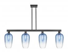 Innovations Lighting 716-4I-BK-G484-7SB - Brookhaven Flute - 4 Light - 48 inch - Matte Black - Cord hung - Island Light