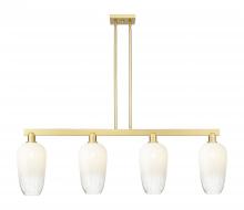 Innovations Lighting 716-4I-SG-G484-7OP - Brookhaven Flute - 4 Light - 48 inch - Satin Gold - Cord hung - Island Light
