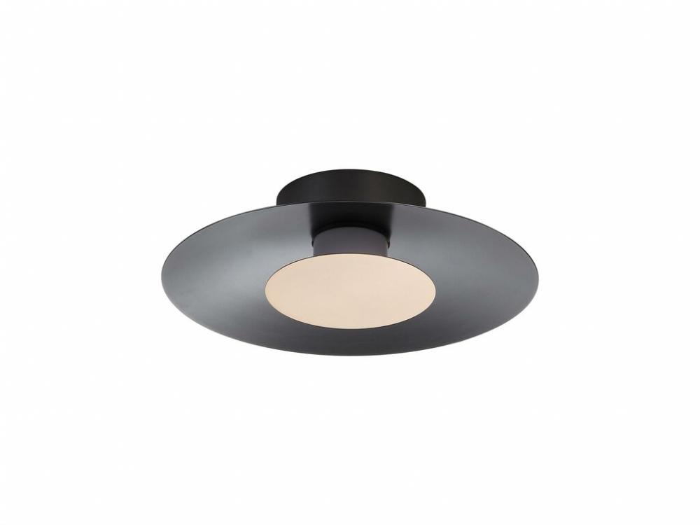 Luma LED Flush Mount - 12" in Graphite with French Gold Shade
