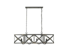 Golden 0890-LP ABI - Alcott Linear Pendant in Antique Black Iron with No Shade