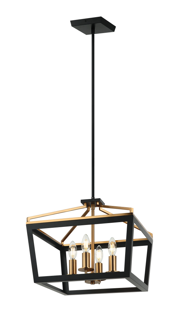 Mavonshire Black + Aged Gold Brass Chandelier