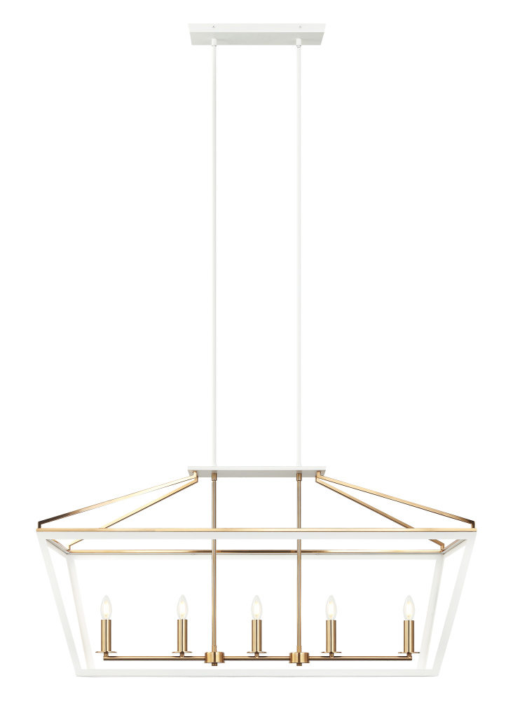 Mavonshire White + Aged Gold Brass Chandelier