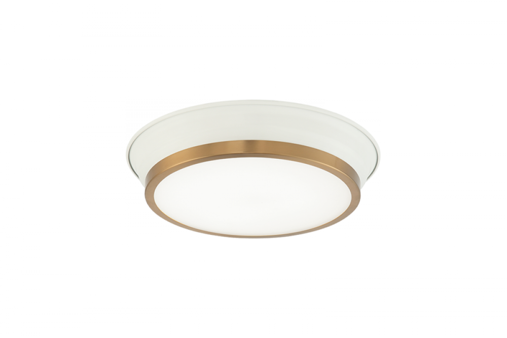 Jaxx White + Aged Gold Brass Ceiling Mount