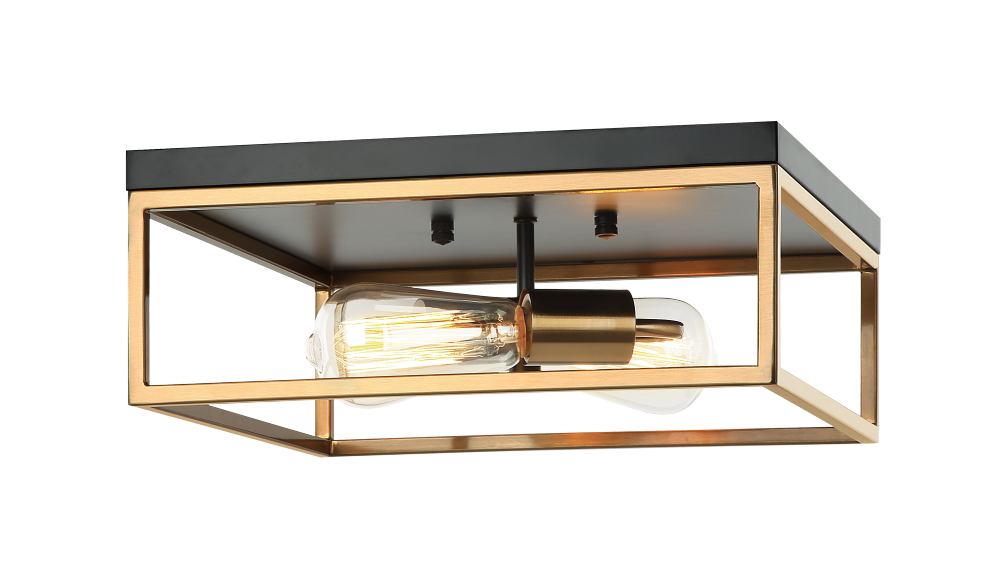 Clarke Black, Aged Gold Brass Ceiling Mount