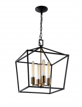 Matteo Lighting C61704RB - Scatola Rusty Black and Aged Gold Brass Accents Chandelier