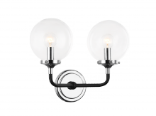 Matteo Lighting W58202CHCL - Particles Black and Chrome Wall Sconce
