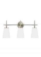 Generation Lighting 4440403EN3-962 - Driscoll contemporary 3-light LED indoor dimmable bath vanity wall sconce in brushed nickel silver f