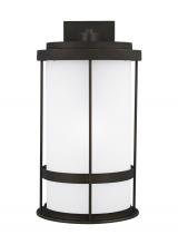 Generation Lighting 8890901-71 - Wilburn modern 1-light outdoor exterior extra large wall lantern sconce in antique bronze finish wit