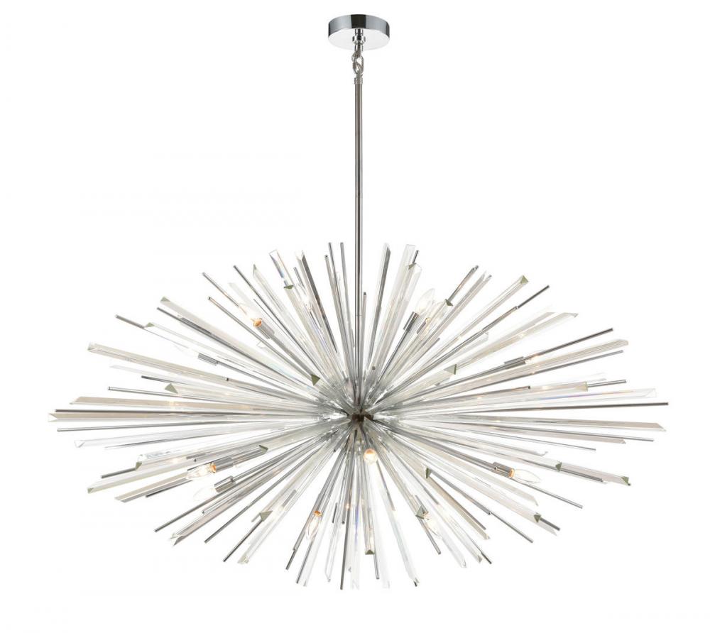 Palisades Ave. Metal And Crystal Chandelier