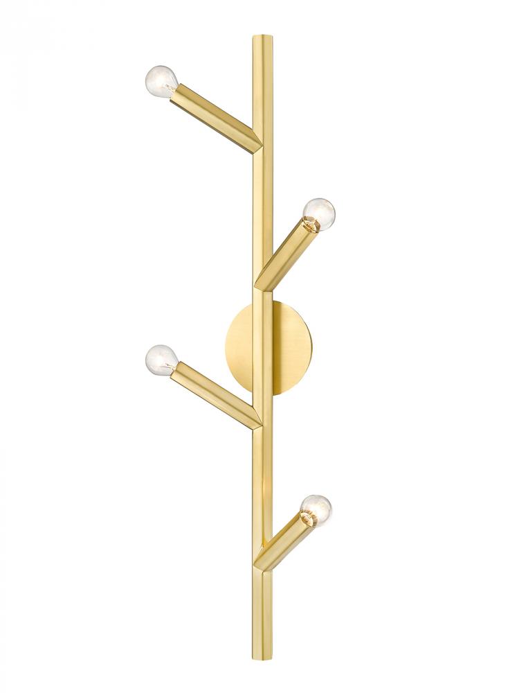 The Oaks Brushed Brass 4 Light Wall Sconce