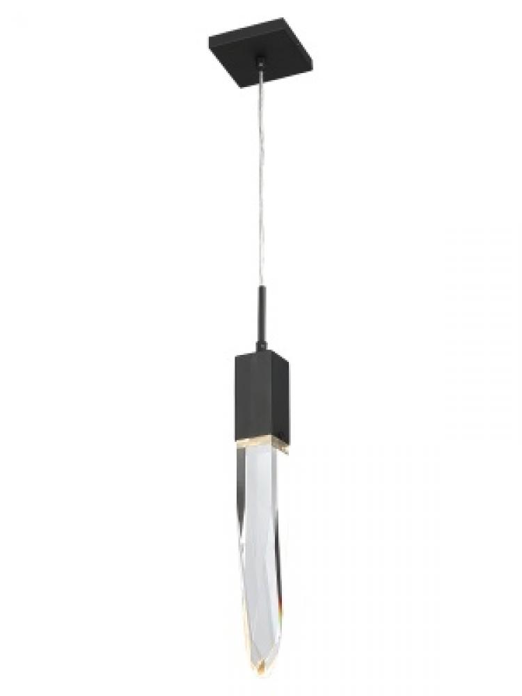 Aspen Collection 1 Light Clear Crystal Pendant
