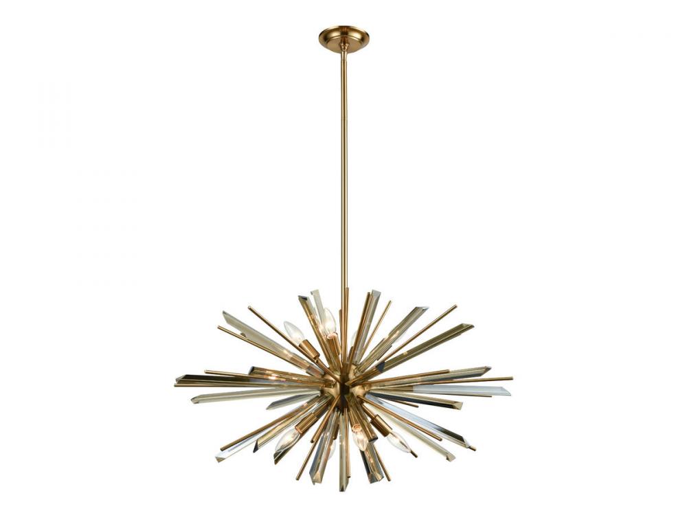 Palisades Ave. Metal And Crystal Chandelier