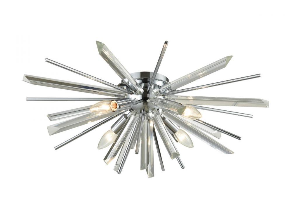Palisades Ave. Metal And Crystal Flush Sconce