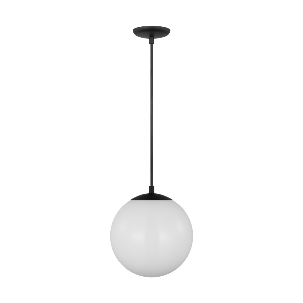 Leo - Hanging Globe Medium One Light Pendant with White Glass