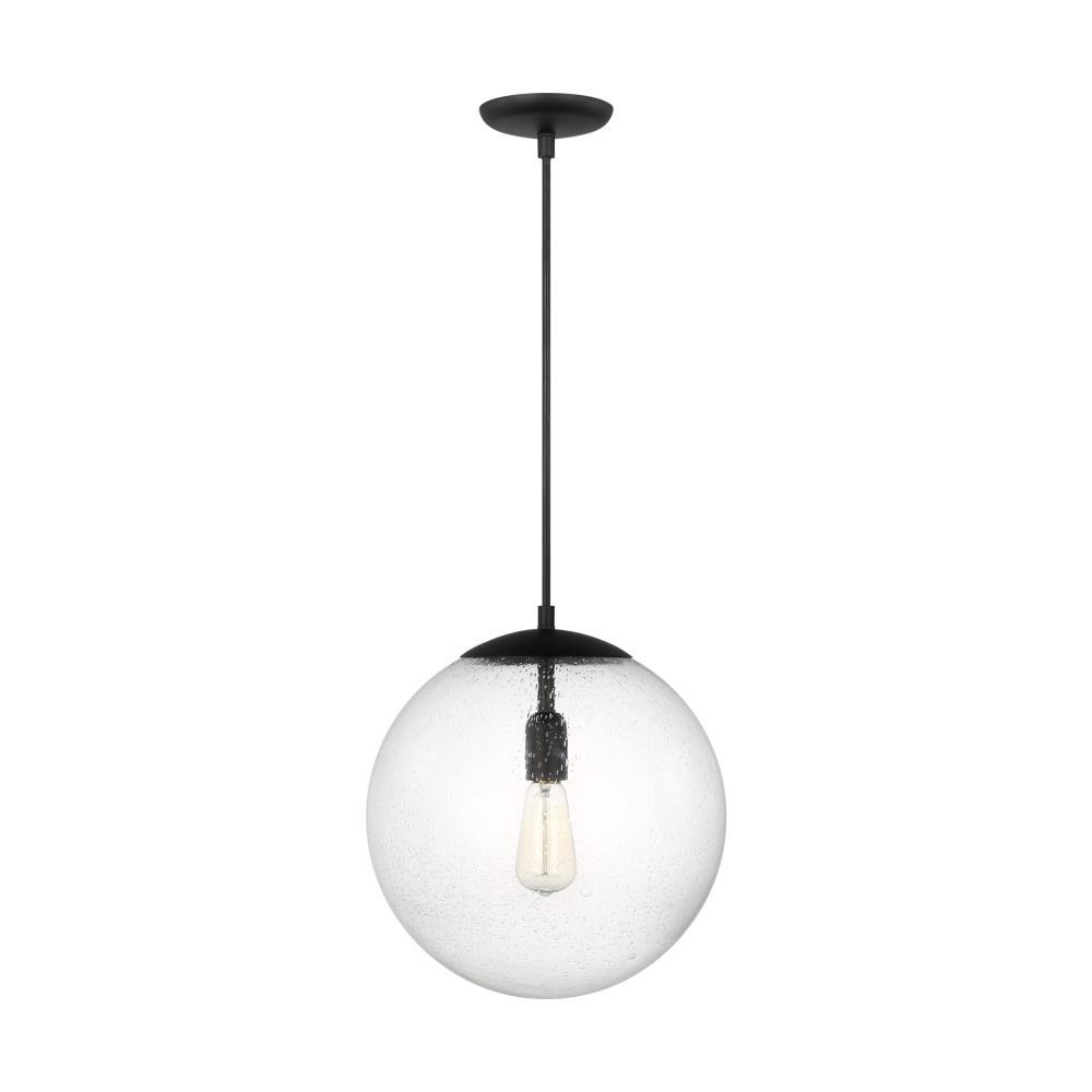 Leo - Hanging Globe Extra Large One Light Pendant with Clear Seeded Glass