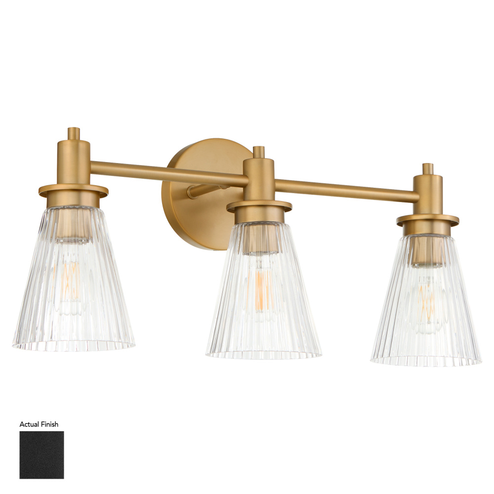 LAWTON 3 LIGHT VANITY - MATTE BLACK