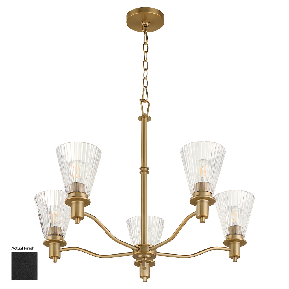 LAWTON 5 LIGHT CHANDELIER - MATTE BLACK
